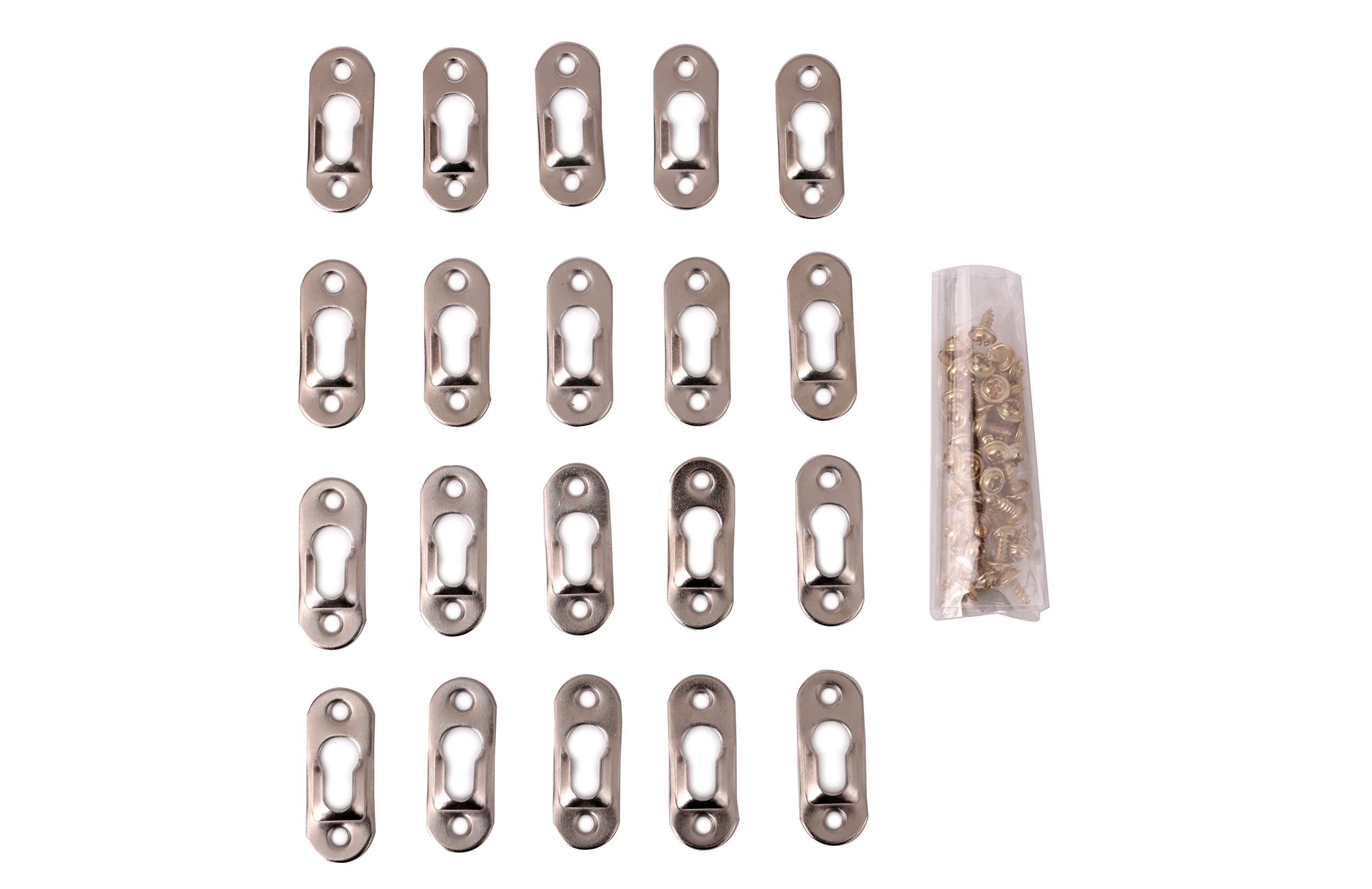 20x Picture Photo Frame Hanging Hooks Hangers Wall Bracket Hanger with Screws 42x16mm