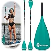 FunVZU SUP Paddle, Stand Up Paddle Board Paddle Lightweight Adjustable 4-Piece Aluminium Kayak Paddles, Unique Lock Design Floating Alloy Shaft Paddle for Paddle Board