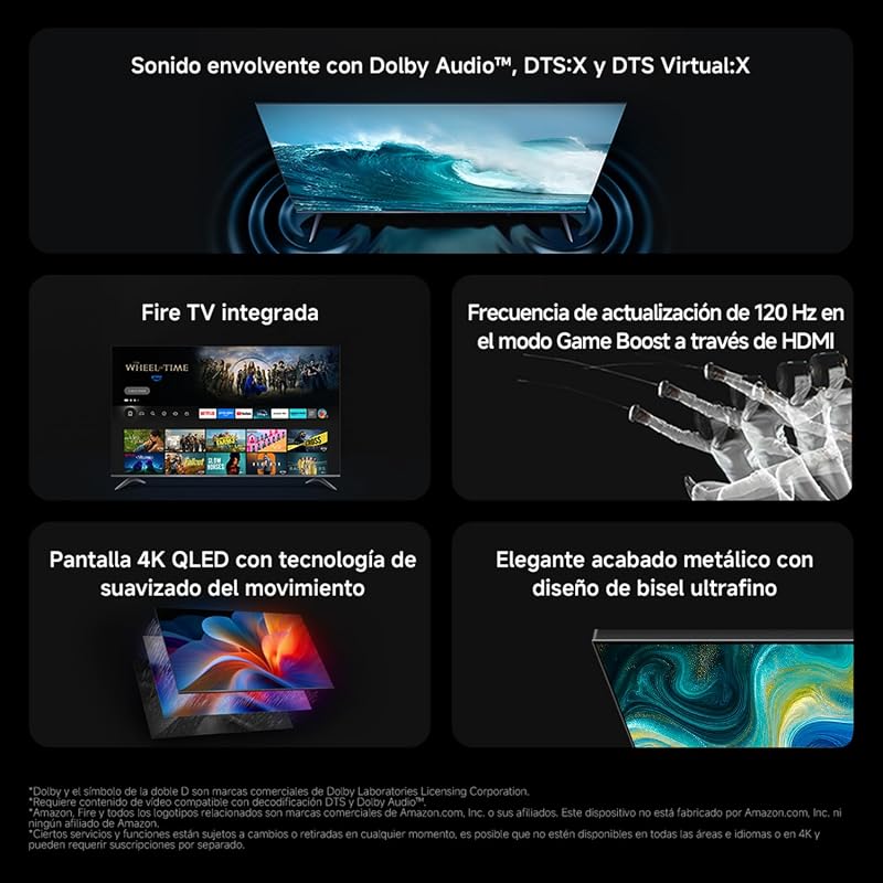 Pro TV de 55 polegadas (140 cm), Smart Fire TV 4K UHD QLED, L55MB-FPVEU