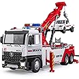 HAPYAD Tow Truck Toy for Boys, Metal Tow Truck with Crane Toy Model, Construction Truck Toys with Lights and Sounds, Construction Vehicles for Kids