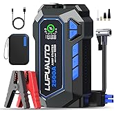 2500A Jump Starter with Air Compressor, Battery Booster 150 PSI Cordless Tire Inflator, 12V Supersafe Jump Box, Portable Car Chargers & Jump Starter for up to 7.5-Liter Gas and 5.0-Liter Diesel