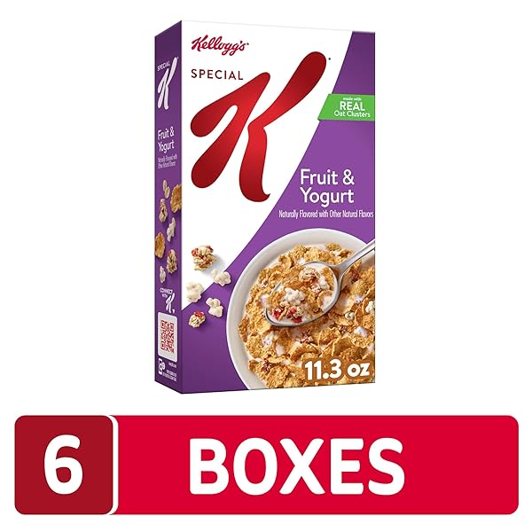 KELLOGG’S SPECIAL K BREAKFAST CEREAL, FAMILY BREAKFAST, FIBER CEREAL, FRUIT AND YOGURT (6 BOXES)
