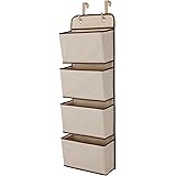 Delta Children 4 Pocket Over The Door Hanging Organizer, Beige