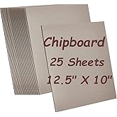 Aisetmoon 12.5x10 Book Board 25 Sheets Grey Chipboard Card Board Sheets 2 mm 80 PT Paperboard Heavy Duty Chipboard Sheets Boo