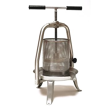 Motorgeräte Fischer Fischer Kellereitechnik Obstpresse V20 aus Edelstahl 10 Liter Beerenpresse Spindelpresse