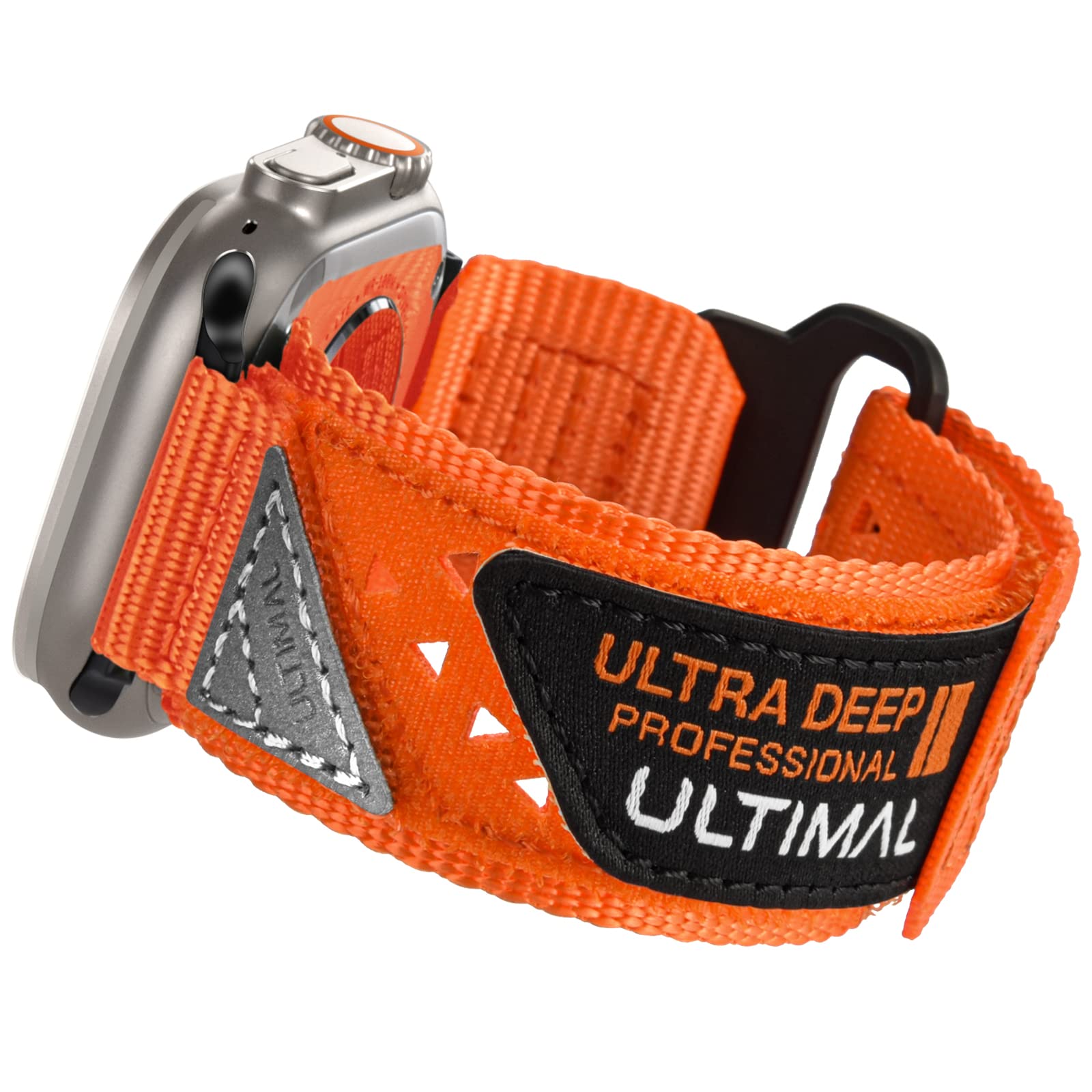 ULTIMAL Compatible with Apple Watch Straps 42mm 41mm 40mm 38mm, Soft Nylon Hollow Out Breathable Band for iWatch Series 11 10 9 8 7 6 5 4 SE SE2 SE3 3 2 1 (Orange) — image 1