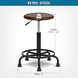 Studio Designs 13307 Retro Stool, Rustic Oak,19" W