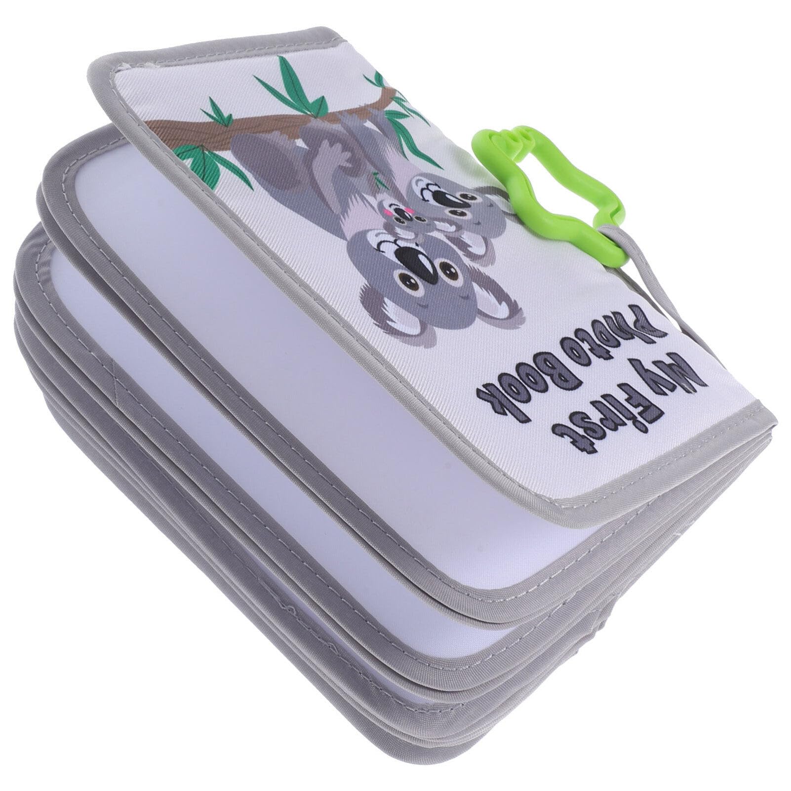 TOYANDONA Baby Photo Book Soft Fabric Baby Photo Album Cartoon Koala First Year Baby Photo Memory Book For Baby Shower Nursery Grey