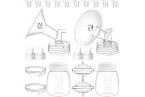 TOVVILD Replacement Pump Parts for Spectra S1 S2 9 Plus Synergy Gold Includes 24mm Flange 10PCS Insert Duckbill Valve Tubing Backflow Protector Bottle,for Motif Luna Cimilre Ameda MYA Pump