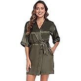 Women's Pure Short Silky Robes Bridesmaid Bride Party Satin Robes Sleepwear