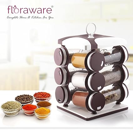 Buy Floraware 12 Jar Revolving Spice Rack Masala Box Spice Box