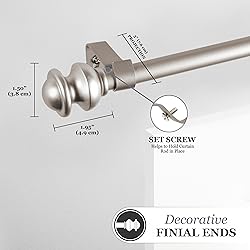 Kenney Kendall Knob Window Curtain Rod, Adjustable
