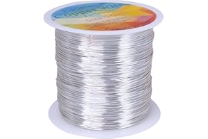 CREATZONE 203 Feet Tarnish Resistant Copper Wires 24 Gauge/0.5mm Jewelry Craft Wires Beading Wire for Jewelry Making, Wire Wrapping and Crafting(Silver)