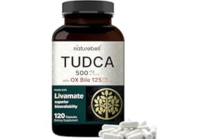 NATUREBELL TUDCA 500mg with OX Bile 125mg Per Serving, 120 Capsules – Bile Salts Support, High Absorption Livamate Formula | Liver Cleanse Detox & Repair Supplement | Natural Bitter Taste – Third Party Tested