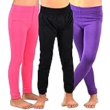 TeeHee Socks Little Girls Fleece Leggings 3 Pairs