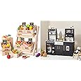 Tiny Land Black Play Kitchen Toys and Wooden Play Food Sets for Girls and Boys
