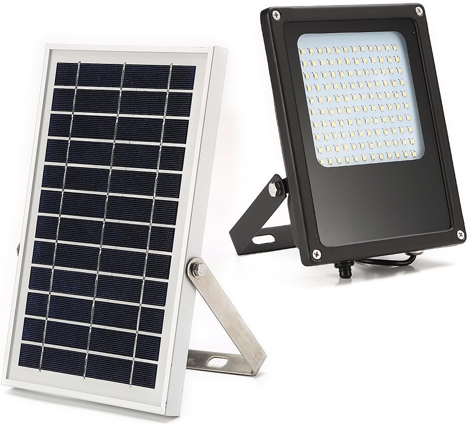 Solar Powered Led Flood Light,JPLSK 120Leds 800Lumen IP65 Waterproof Outdoor Security Flood Light Fixture for Flag Pole, Sign, Garden, Farm, Shed, Boat, Camping, Garage,Auto-on Off Dusk to Dawn