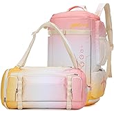 BESMART 2 in 1 Convertible Gym Duffel Bags with Shoes Compartment-32L Waterproof Extra Large Workout Backpack for Gym Women, Heavy Duty Sports Duffle Backpacks for Travel, Hiking, Camping, Carry on