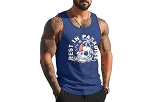 Mens Tank Tops Summer Beach Vacation Sleeveless Shirts Casual Palm Graphic Muscle Gym Workout Tank Top