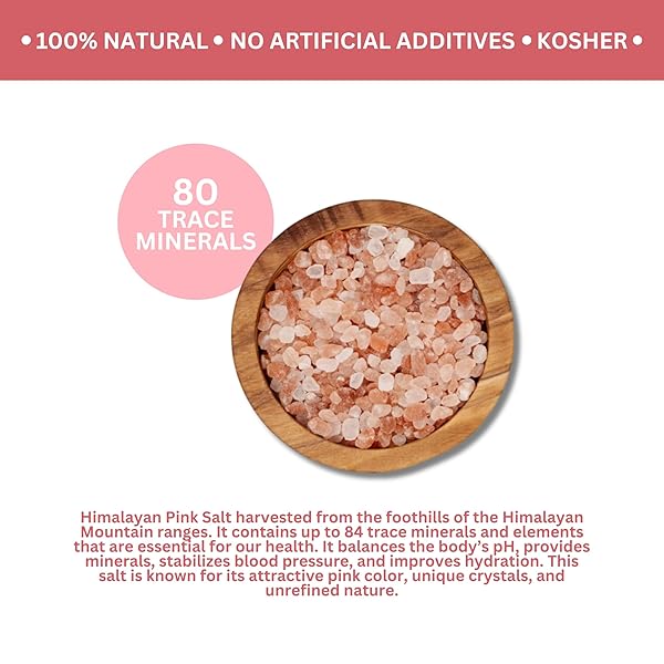 ROCK THE FOOD | PINK HIMALAYAN SALT BULK, 2.2 LB COARSE GRAIN | FOR TABLE SALT IN GRINDERS OR SPICE JARS | BATH SALT | GOURMET PURE CRYSTAL | 100% NATURAL & KOSHER CERTIFIED