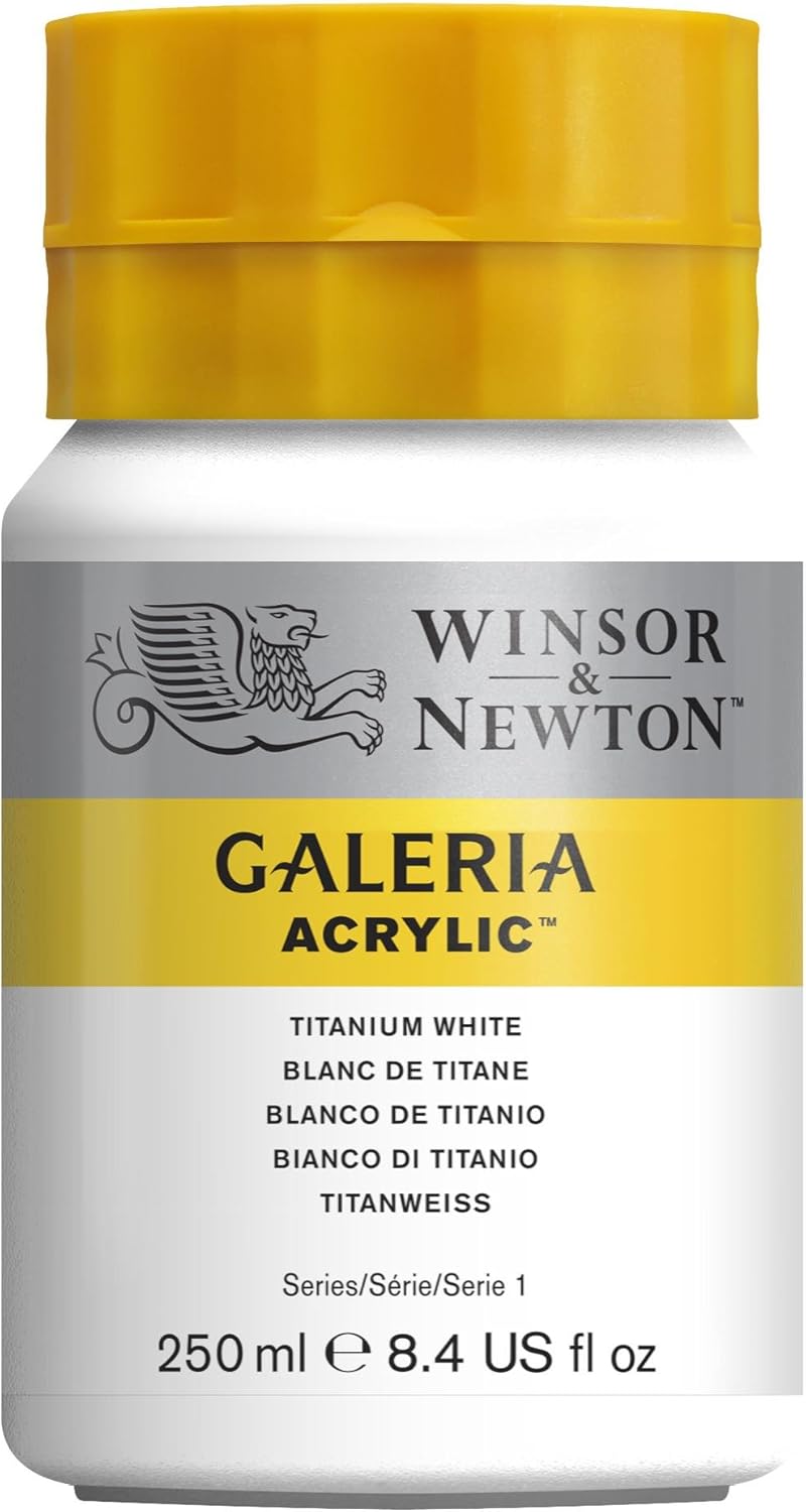 Winsor & Newton 2137644 Galeria Acrylic Paint, 250-ml Bottle, Titanium White