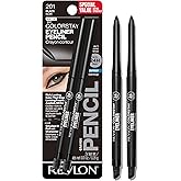 Revlon ColorStay Pencil Waterproof Eyeliner, Smudge-Proof, Eye Makeup with Built-In Sharpener, 201 Black, 2 pack