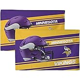 Northwest NFL Minnesota Vikings 2-Pack Fan Towel Set, 16" x 25" Each, Swipe, Team Colors