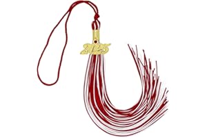 PSEUTIO 2025 Tassel Graduation Red and White Graduation Tassel 2025 with Date Charm (Mixed Red and White)