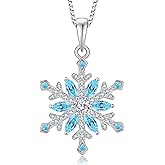 YIFSIY Snowflake Necklace for Women 925 Sterling Silver Frozen Pendant Christmas Jewelry Gifts
