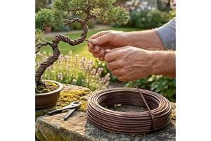 5m Aluminum Bonsai Training Wire Brown Multi-Size Anodized Aluminum Bonsai Training Wire DIY Shape Training Line Garden Tools