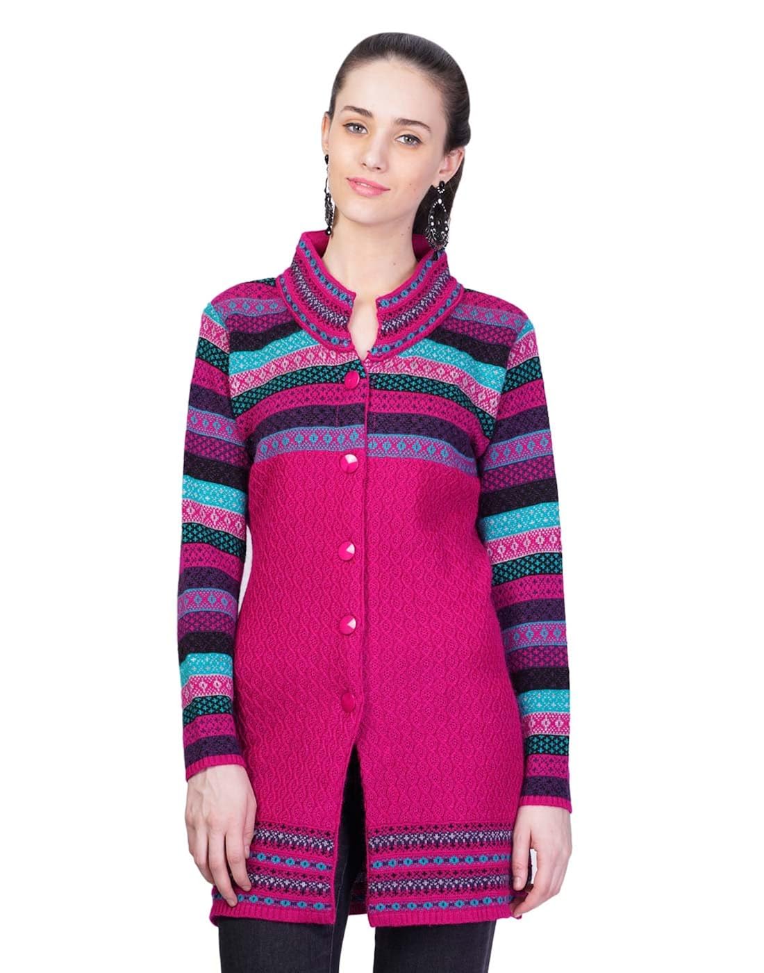 montrex pink long coat for women