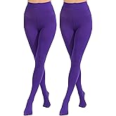Paralinda 2 Pairs Women's Solid Color Tights 80D, Soft Opaque Microfiber Tights