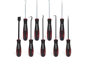 ABN Precision Scraper, Hook, and Pick 9-Piece Set – Small 6.5in and Large 10in Automotive and Electronic Tools