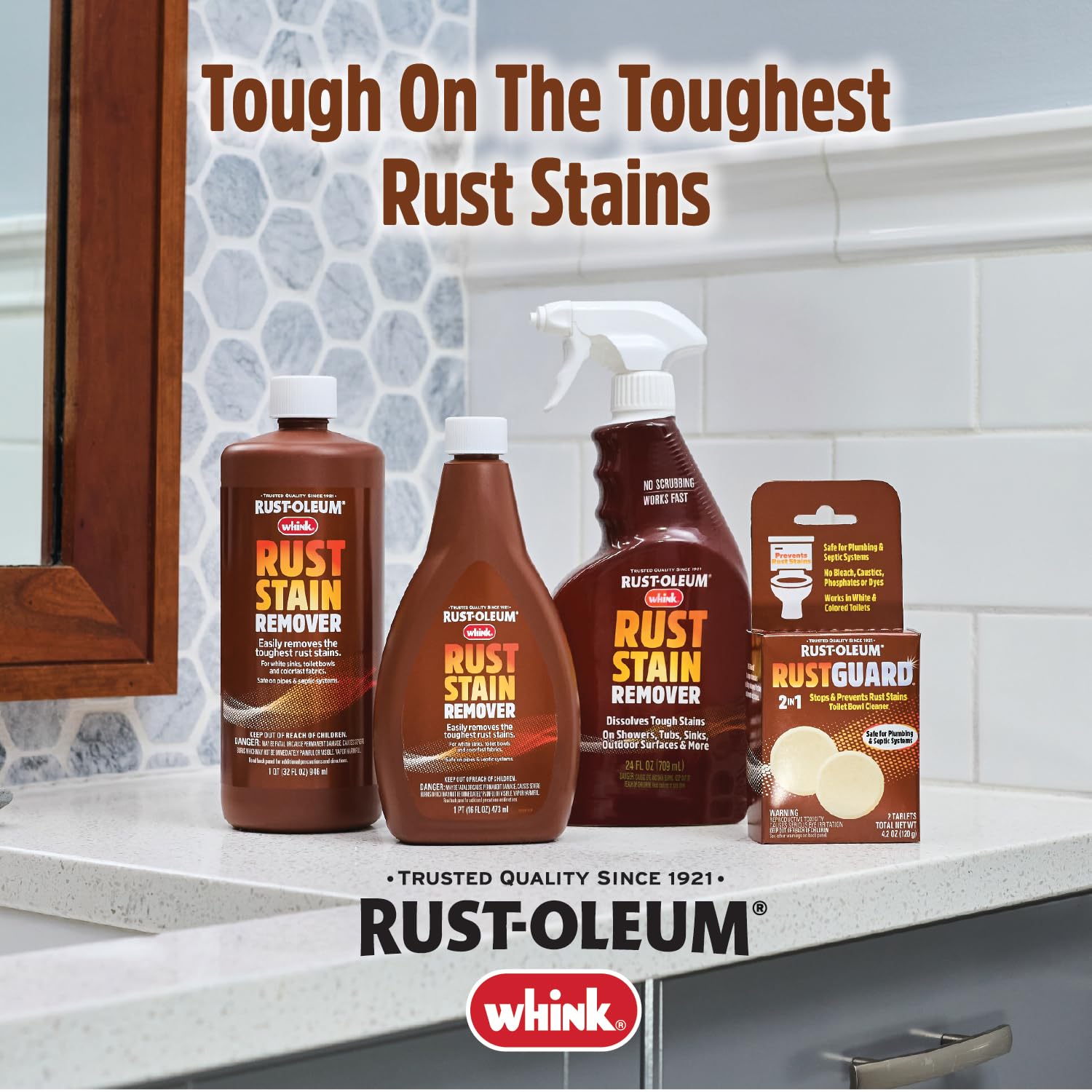 Rust-Oleum Whink Rust Stain Remover | Heavy-Duty Iron Stain Remover for White Toilets & Sinks, Colorfast Fabric & Carpets | 32 oz