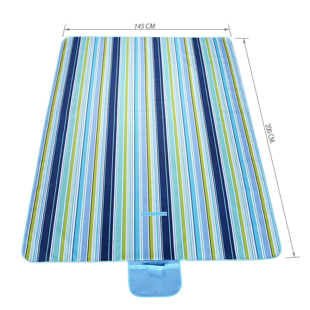 isYoung 200 x 145 cm XXL Picknickdecke Oxford Stoff wasserdicht mit Tragegriff Geeignet für Camping, Reisen und Strände (Blau)