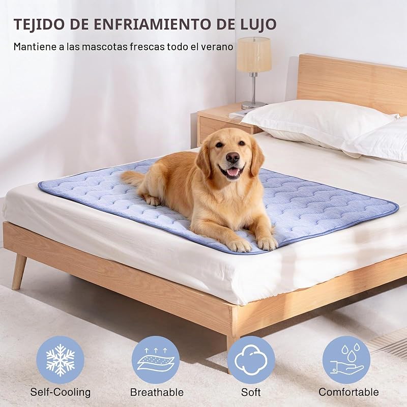 Alfombrilla refrescante para perros, alfombrilla de refrigeración de doble cara para mascotas, 70 x 48 cm, fibra de refrigeración Arc Chill & Q-MAX > 0,45, para sofá y coche, manta de verano
