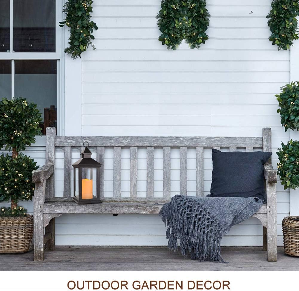 Bright Zeal 14 Inch Decorative Candle Lantern Black Outdoor Lanterns With Timer Candles - IP44 Waterproof Vintage Lanterns Battery Powered LED Hanging Decorative Lanterns For Wedding Indoors Tabletop: Home Improvement