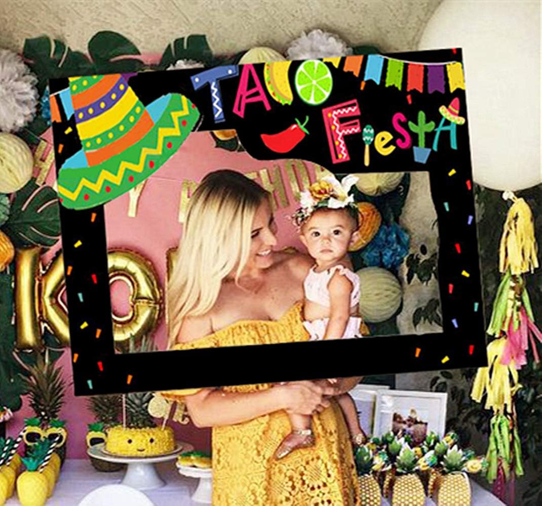 Jevenis Mexican Selfie Frame Props Mexican Photo Booth Props Fiesta Photo Booth Props Cinco De Mayo