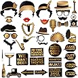 Roaring 1920's Party Photo Booth Props,BizoeRade 42pcs Roaring 20s Twenties Photo Booth Props,1920s Wedding Photo Booth Backdrop Decorations