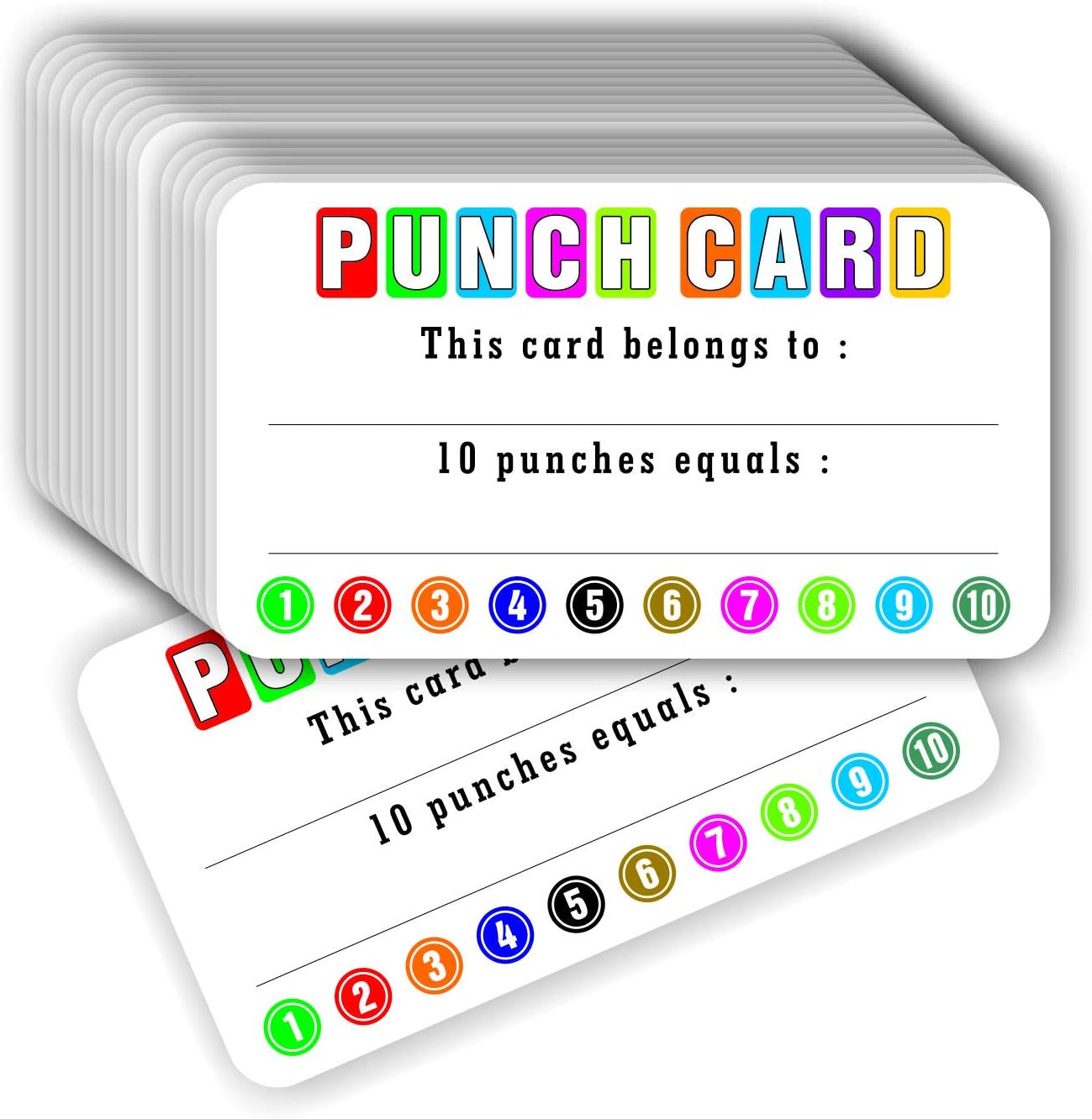 Punch Cards (Pack of 100) Incentive Loyalty Reward Card for Classroom Business Kids Behavior Students Teachers - 3.5" x 2" Inches: Arts, Crafts & Sewing