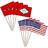 stidsds 100 Pcs American USA Arkansas AR Flag US Arkansas State Toothpick Flags Mini Small Arkansas Cupcake Toppers Stick Flags Banner U.S. States Party Cocktail Fruit Decoration
