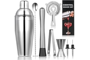 FrutPunch Cocktail Shaker Set 8-Piece Bar Set，Practical Bartender Kit Includes Many Bartending Accessories,Great Choice for H