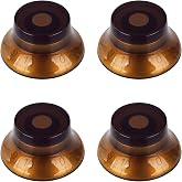 Banworks '50s Guitar Control Knobs Imperial 24-Spline Konbs 6mm (15/64") | 2 Tone 2 Volume Top Hat Bell Top Hat Knobs for Gibson Les Paul LP SG Style Electric Guitars Pack of 4 JT/XN-07 Amber