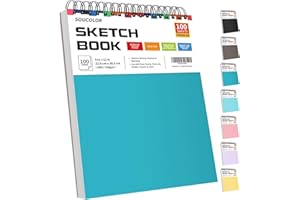 Soucolor School Supplies 9" x 12" Sketch Book for High College Teacher Student, 1-Pack 100 Sheets Spiral Bound Art Sketchbook, Acid Free (68lb/100gsm) Artist Blank Book for Kids, Back to School Stuff