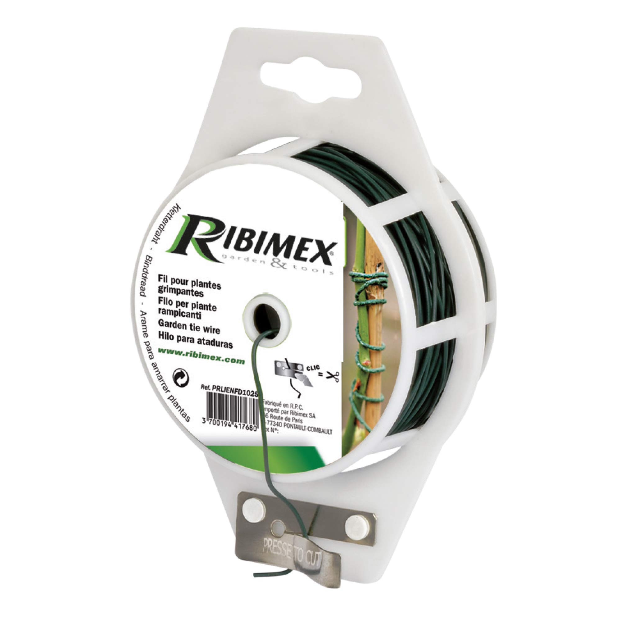 Ribiland - Plastic steel wire link, diameter 1.35 mm, length 25 m, reel + cutting - PRLIENFD1325 - Ribiland