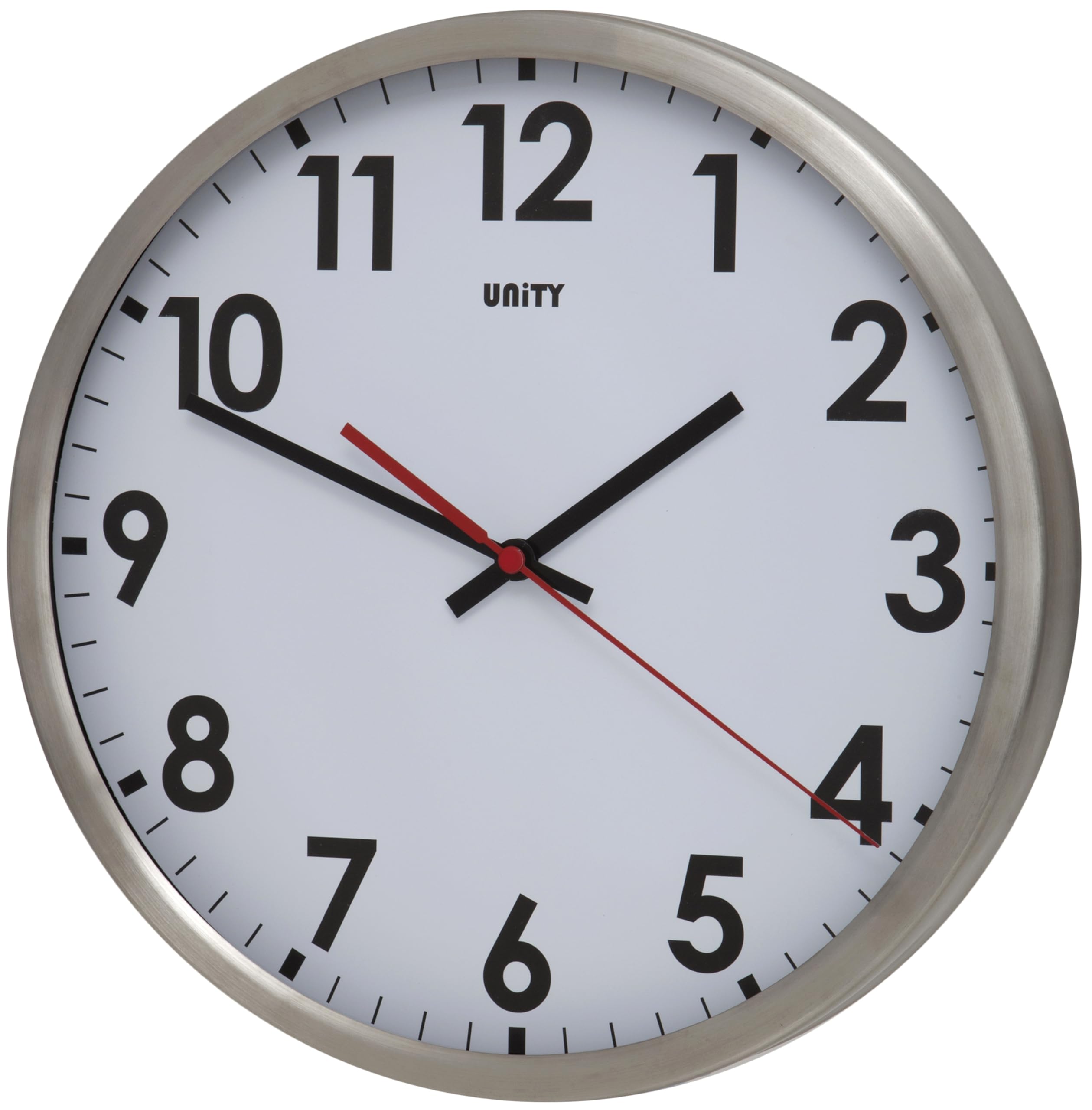 Unity Wall Clock, Gairn, Silent Sweep, White, 30 cm / 12-Inch