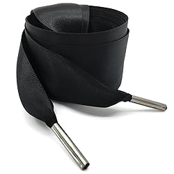 WEGOODZF Satin Ribbon Shoe Laces: 3CM Wide Black