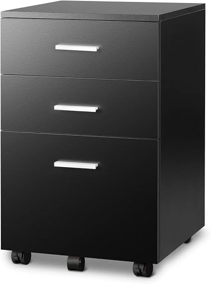 black wood file cabinet