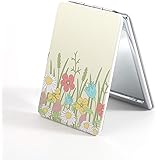 Dynippy Compact Mirror Square Pu Leather Makeup Mirror for Purses Small Pocket Mirror Portable Hand Mirror Double-Sided with 