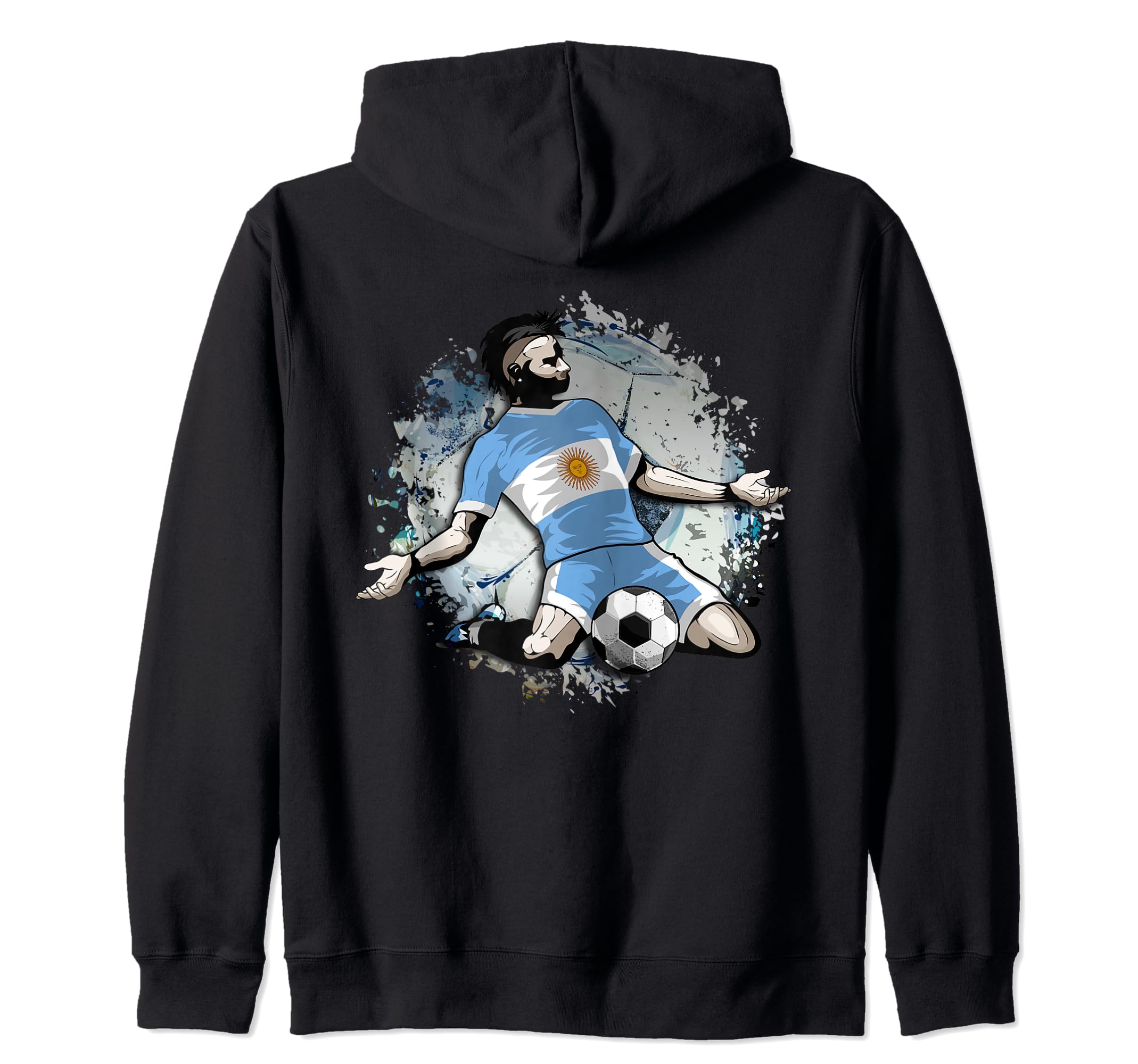 Argentina Soccer Fans Jersey Argentinian Flag Football Lover Zip Hoodie